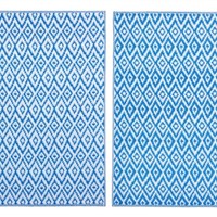 TAPPETO ROMBO BLU-BIA 120X180